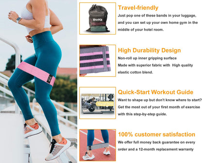 "Ultimate Booty Bands: Tone Your Legs and Butt with Premium Fabric Resistance Bands!"