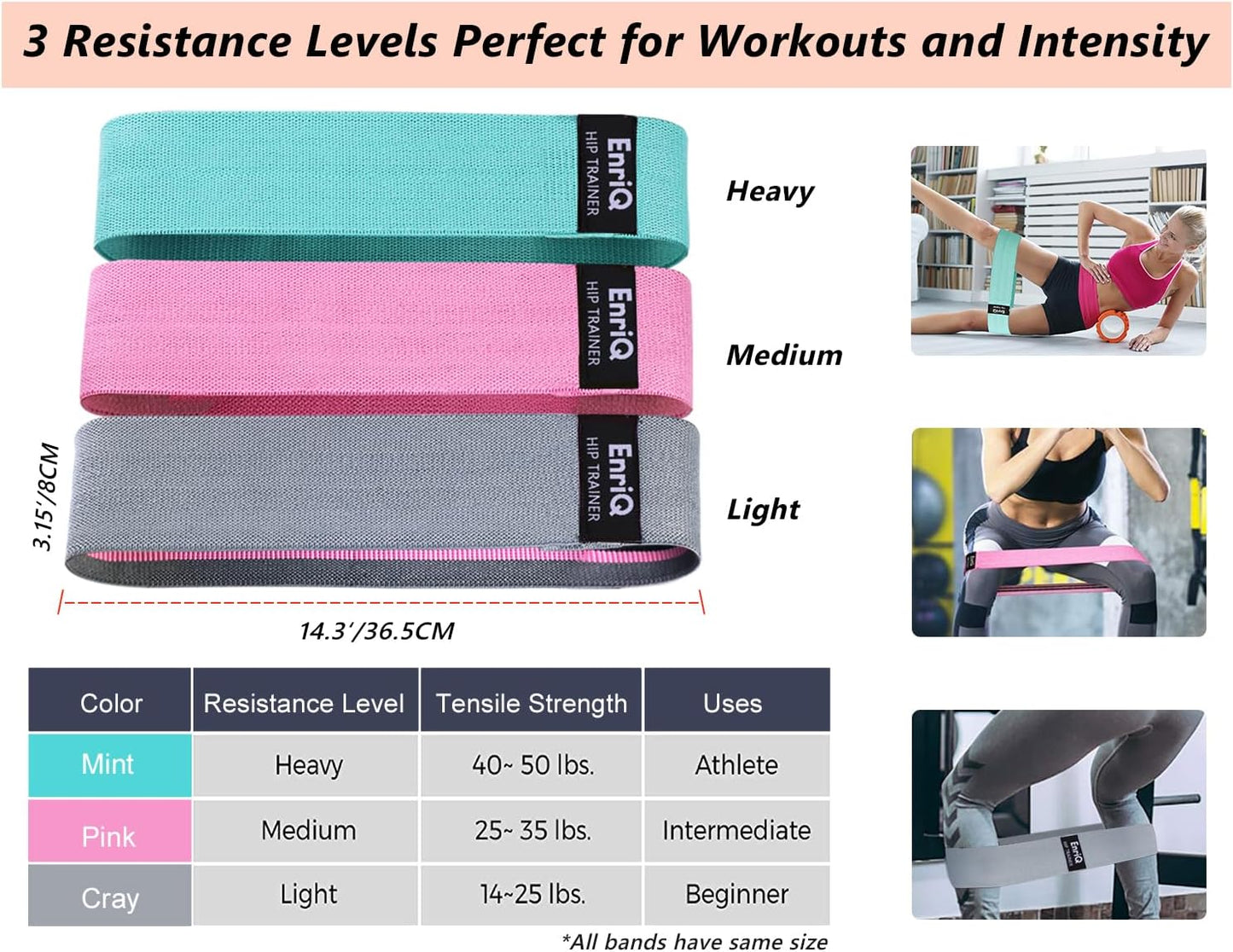 "Ultimate Booty Bands: Tone Your Legs and Butt with Premium Fabric Resistance Bands!"